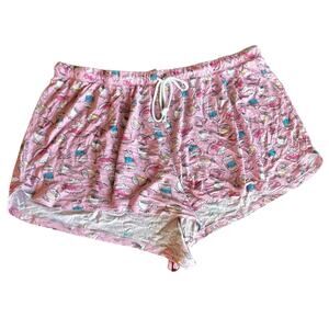 Secret Treasures Pink Coffee Print Sleep Shorts 3X Plus Size Lounge Comfy Cute